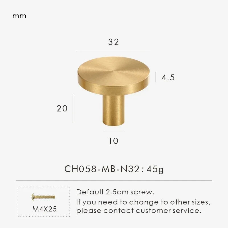 Solid Brass Circular Gold Black Antique White Cabinet Furniture Knobs Wall Bathroom Clothes Hook Handle