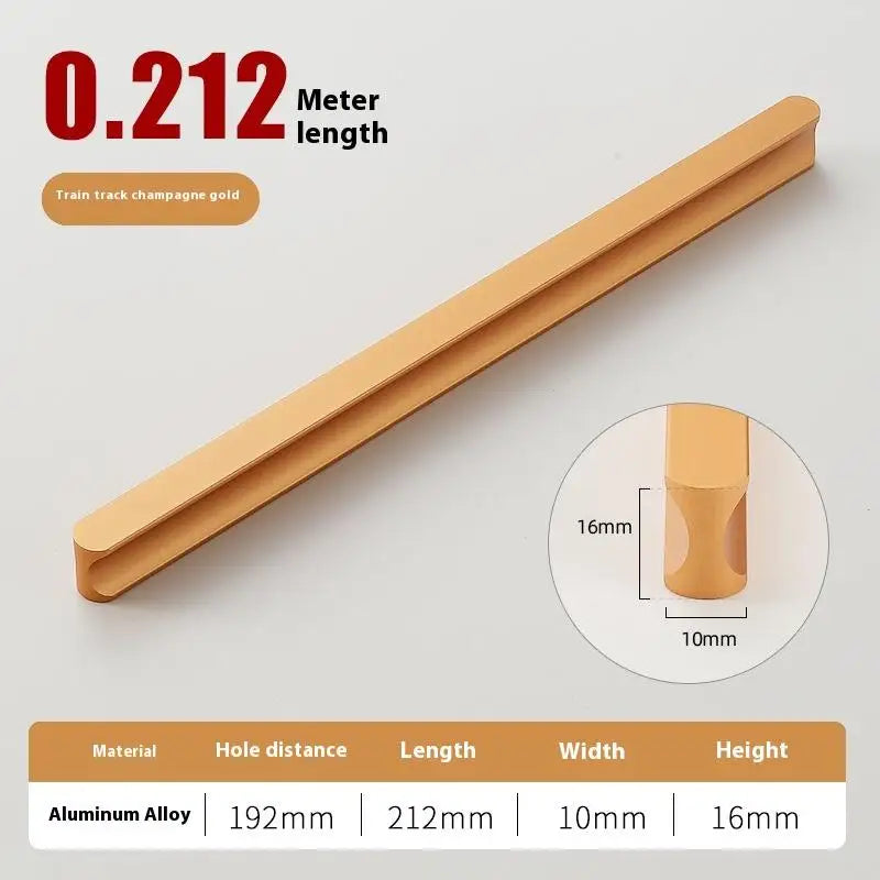 Modern Simple Light Luxury I-Shaped Cabinet Door Handle Extended Round Head Drawer Wardrobe Cabinet Furniture Door Handle