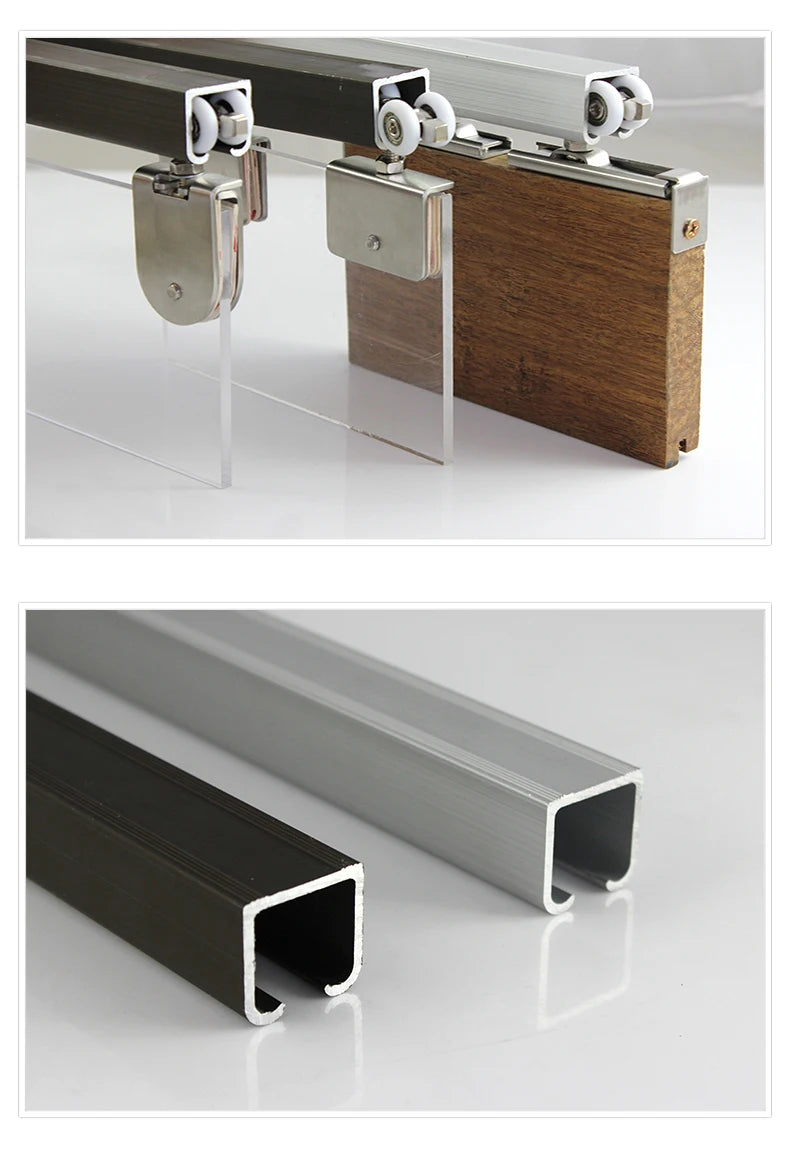 sliding door track hanging rail glass door guide mute push and pull door hanger rail Solid wood doors bathroom fold hanging door