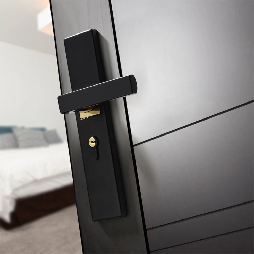 Mute Door Lock Split Handle Metal Door Security Lock with Keys Security Entrance Mechanical Door Lock for Bedroom Bathroom