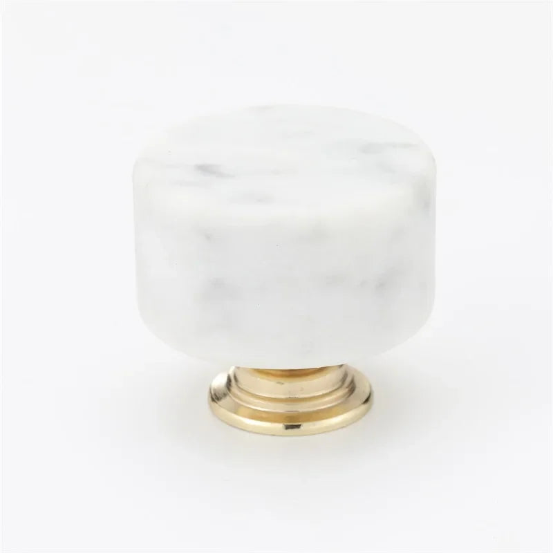 Cylindrical Modern Simple Cabinet Wardrobe Door Handle Drawer Aluminum Alloy Nordic Light Luxury Artificial Marble Handle
