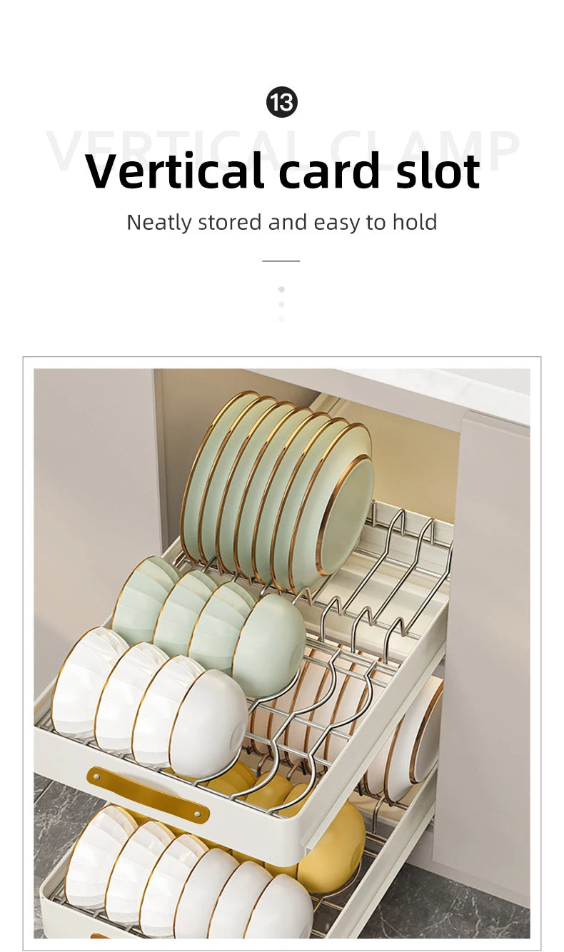 Kitchen Pull Out Shelf Slide Drawer Cabinet Slide out Shelf Dishes Organizer Cabinets Organizer with Handle Kitchen Drawer