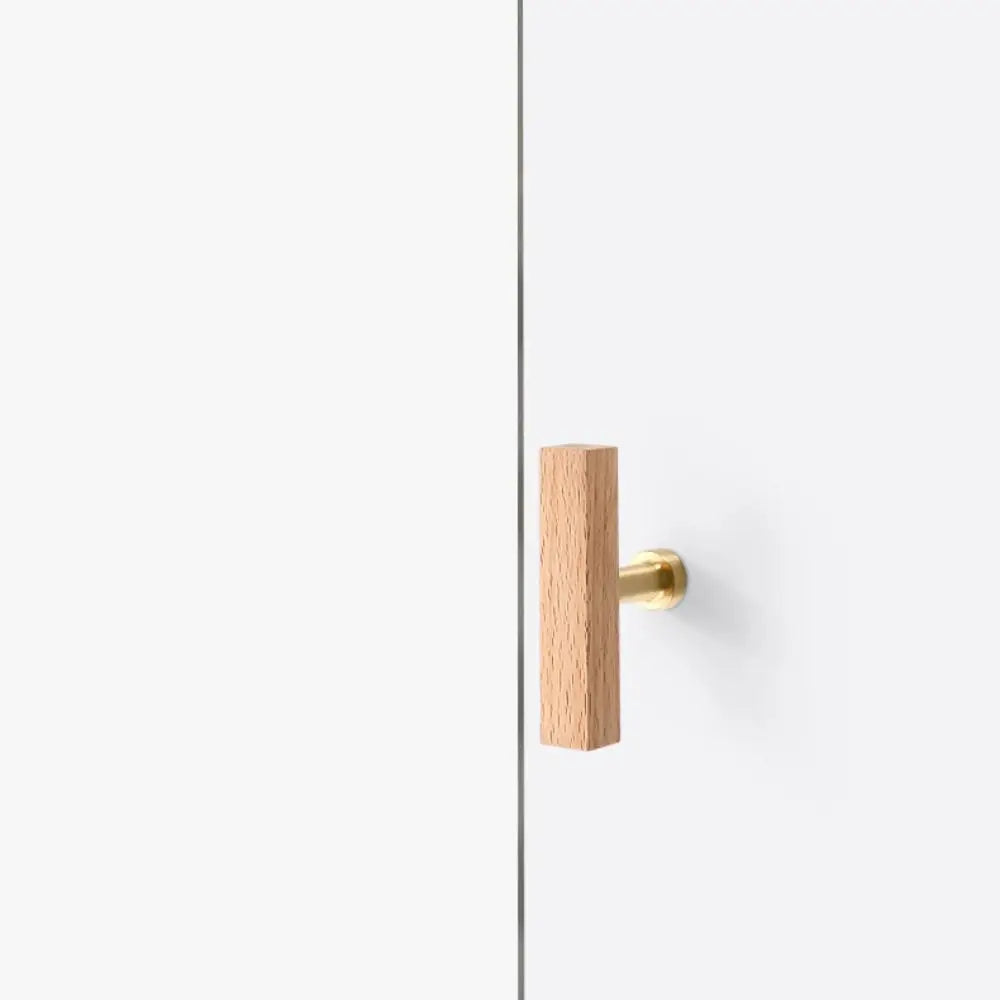 High-End Walnut Wood Wood Cabinet Handles Luxury Design Beech Wood Door Knobs Minimalist Modern Drawer Pulls Wardrobe