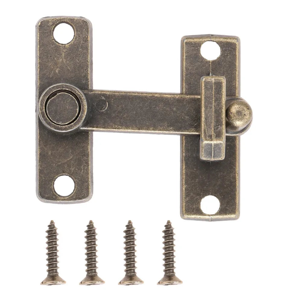 1set Bronze Sliding Window Door Lock Handle Metal Door Latch Guard Latch Bolt With Screws Home Safety Chain Door Home Hardware