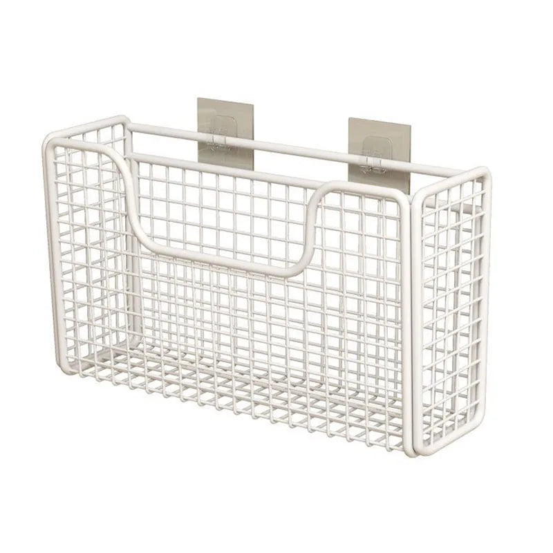 Punch-free Kitchen Cabinet Door Storage Box Iron Rack Wall-mounted Cabinet Metal Multi-Purpose Spice Rack Holder For Household