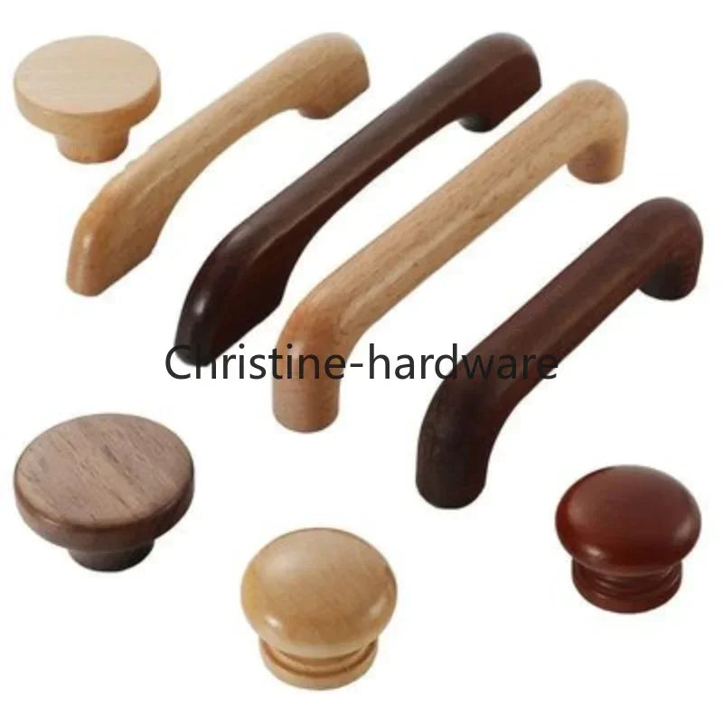 Simple Modern Wooden Cabinet Round Single-hole Handle Drawer Door Kitchen Shoe Cabinet Solid Wood Log Handle