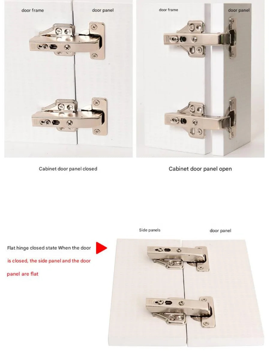 2Pcs 90 Degree Hydraulic Hinge 180 Degree Detachable Kitchen Cabinet Wardrobe Door Soft Closing Hinges Furniture Parts Hardware