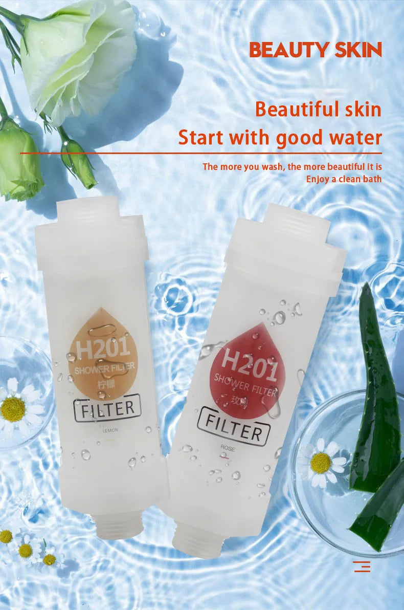 Bathroom Lemon Scented Shower Filter Shower Head Water Softener Improve Hair Skin Removal Shower Purifier Bathing Shower Filter