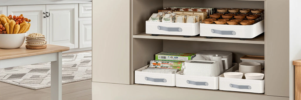 Pull Out Storage Tray Kitchen Sliding Cabinet Shelf with Slide Rails Drawer Spice Rack Bowl Dish Shelf Pantry Kitchen Organizer