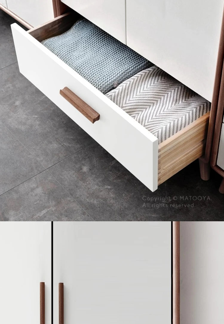 Wooden Furniture Handles Walnut Kitchen Cabinet Handles Drawer Knobs Handles for Cabinets and Drawers Long Wardrobe Pulls