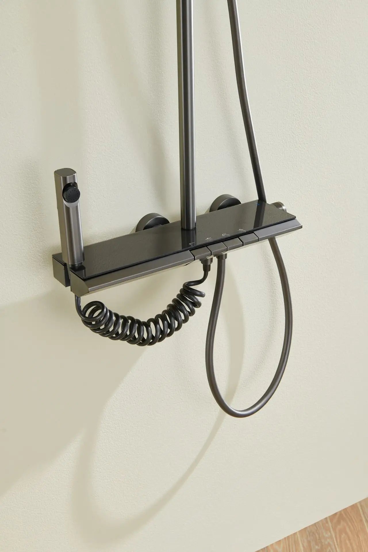 Hot Cold Water Mixer Bathroom Contemporary Exposed Shower Faucet System Brass Rainfall Adjust The Temperature Shower Set