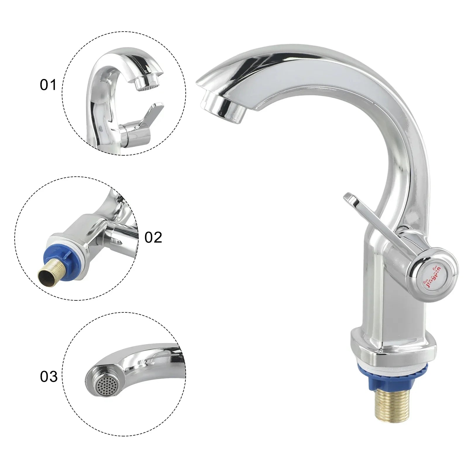 Bathroom Basin Faucet with ABS Water Purifier Single Lever Hole Tap Cold Water Only for Bathroom and Kitchen Deck Mounted Sink
