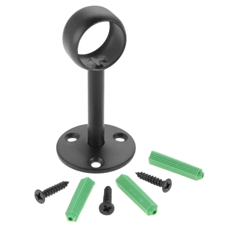 4Pcs 16/19/22/25/32mm Wardrobe Hanger Pipe Bracket Steel Flange Tube Holder for Clothes Curtain Rod Ceiling Fixed Support Clamps