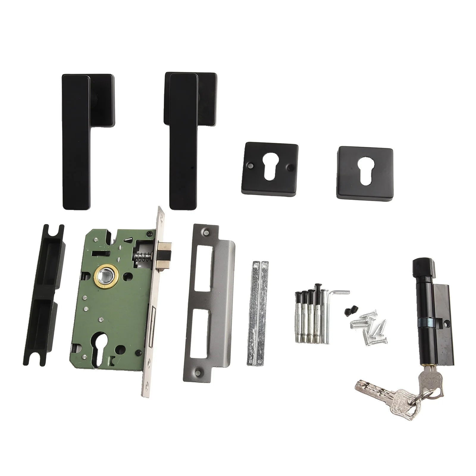 For Bedroom Interior Door Handle Lock Black Door Lock Reliable Security Versatile Application For Living Room Doors