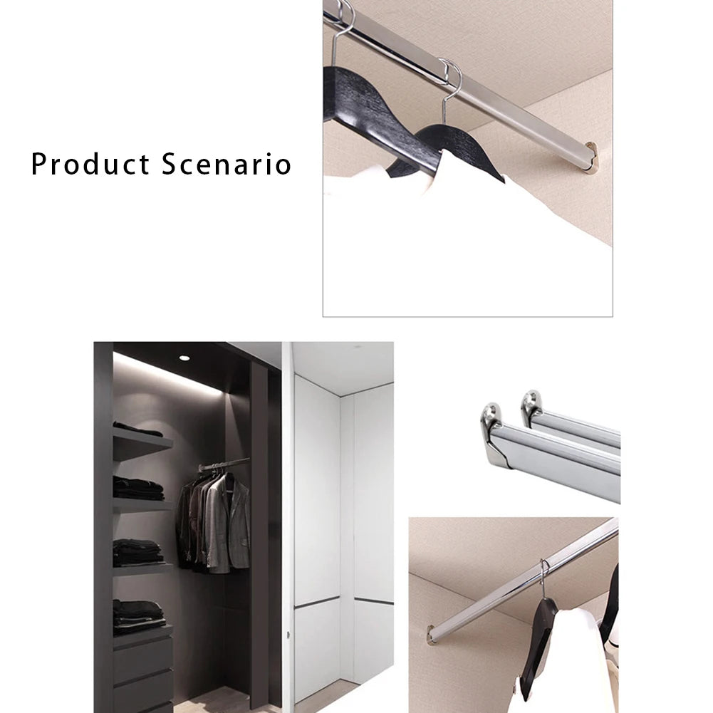 2/4/8pcs Wardrobe Clothes Tube Support Closet Rod Pole End Bracket Thickening Holder 47*19*2mm Closet Brackets