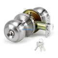 L8RC Zinc Alloy Round Door Knobs Knobset Entrance Lock Interior Door Handles for Hallway, Closet, Bathroom Easy to Install