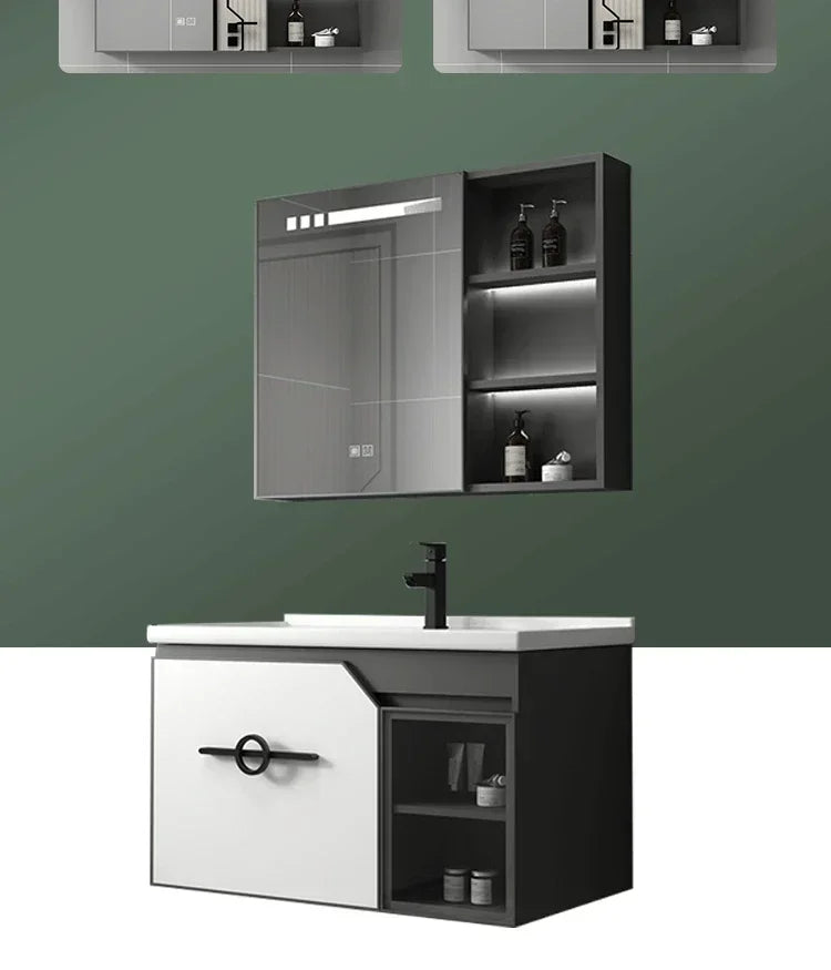 Bathroom Dressing Table and Sink Combination, Rock Plate Integrated Washbasin, Smart Mirror Cabinet, Toilet Furniture