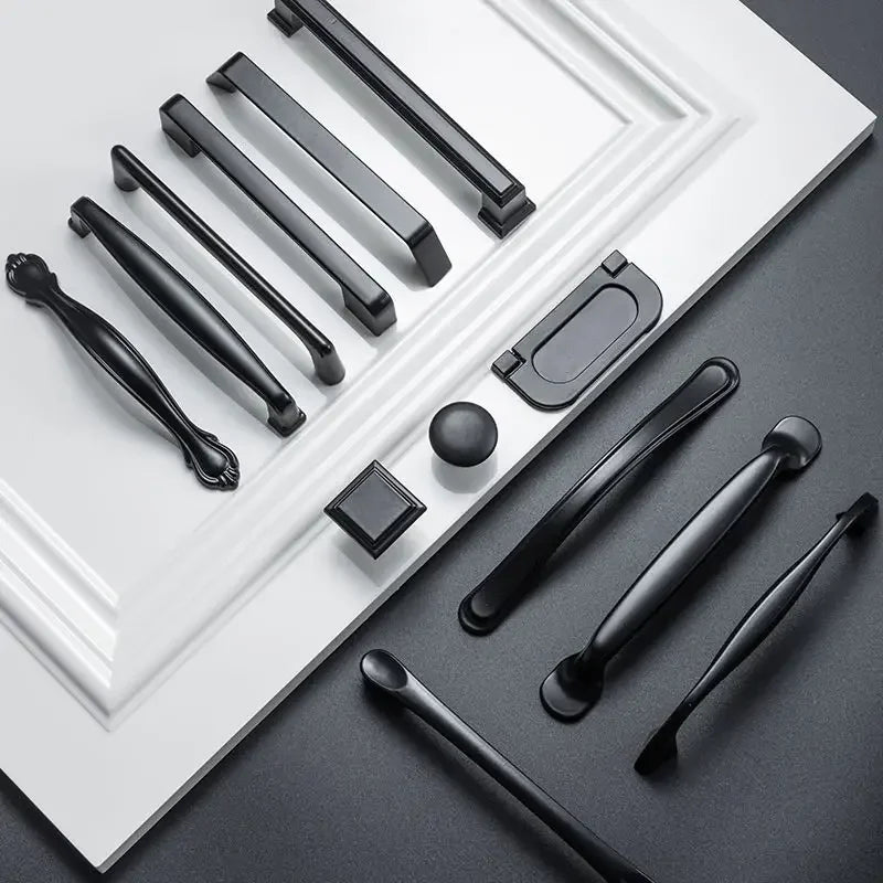 Black Handles Furniture Cabinet Knobs Muebles  Kitchen  Drawer Knobs Cabinet Pulls Cupboard  Knobs