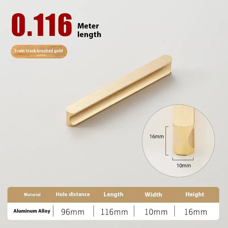 Modern Simple Light Luxury I-Shaped Cabinet Door Handle Extended Round Head Drawer Wardrobe Cabinet Furniture Door Handle