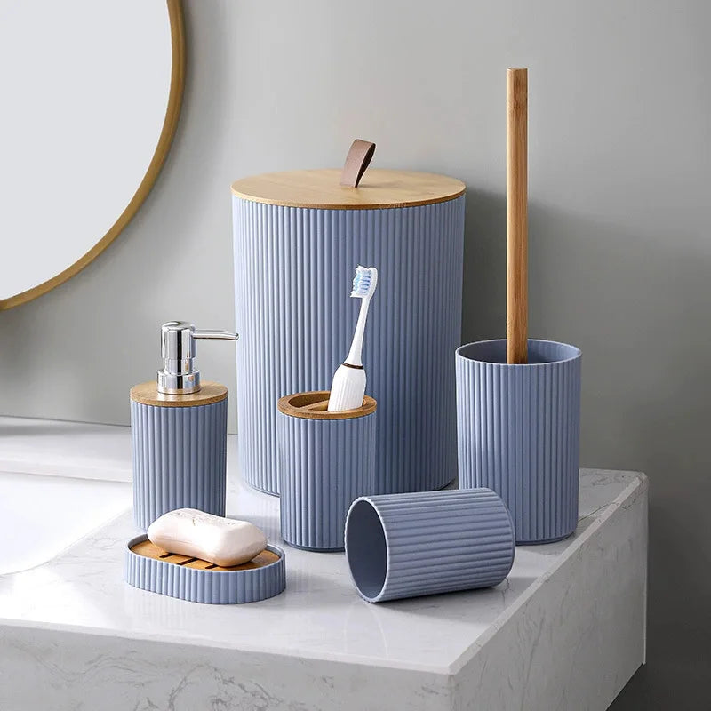 1 Piece Bathroom Accessories Set 6 Piece Bathroom Accessories Set With Paper Basket Houserack Gift Bath Set For Bathroom Decor
