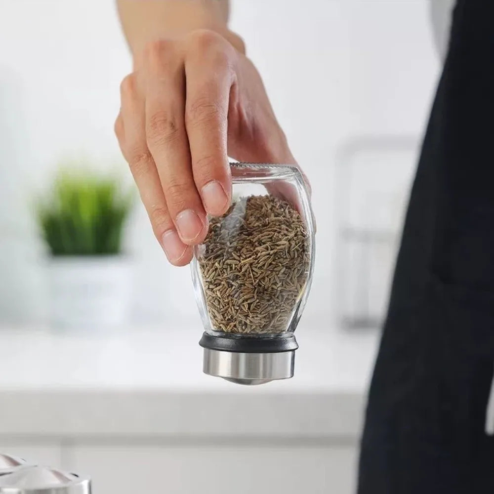 6 Bottles Rotatable Spice Rack Space-Saving Food Grade Seasoning Rack Dust-proof Moisture-proof Condiment Organizer Kitchen Use