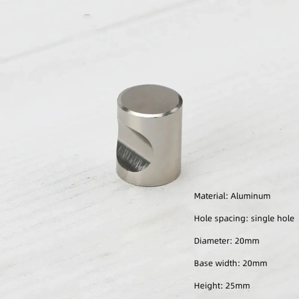 Round Knob Single Hole Furniture Handle Silver Modern Cabinet Pulls Space Aluminum Convenient Furniture Knobs Drawer