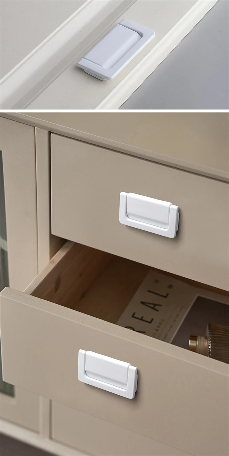 Modern Simple White Long Cabinet Handle Kitchen Cupboard Furniture Length Door Handle  Wardrobe Closet Hardware Drawer Pull Knob