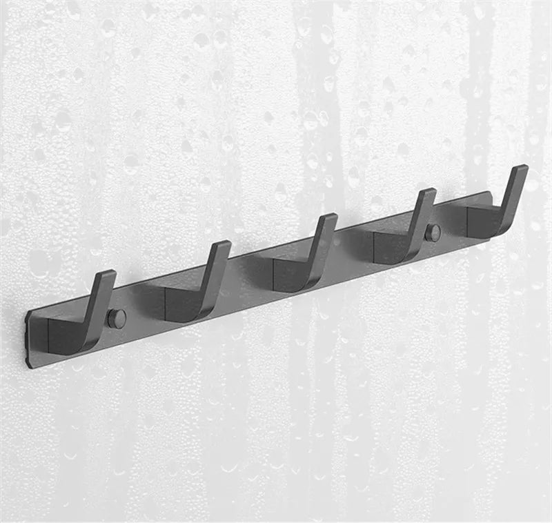 Wall Mounted Gray Towel Hanger Clothes Hat Hook Row Vintage Robe Hook Bathroom Robe Hook Bath Hardware Set Kitchen Hanger