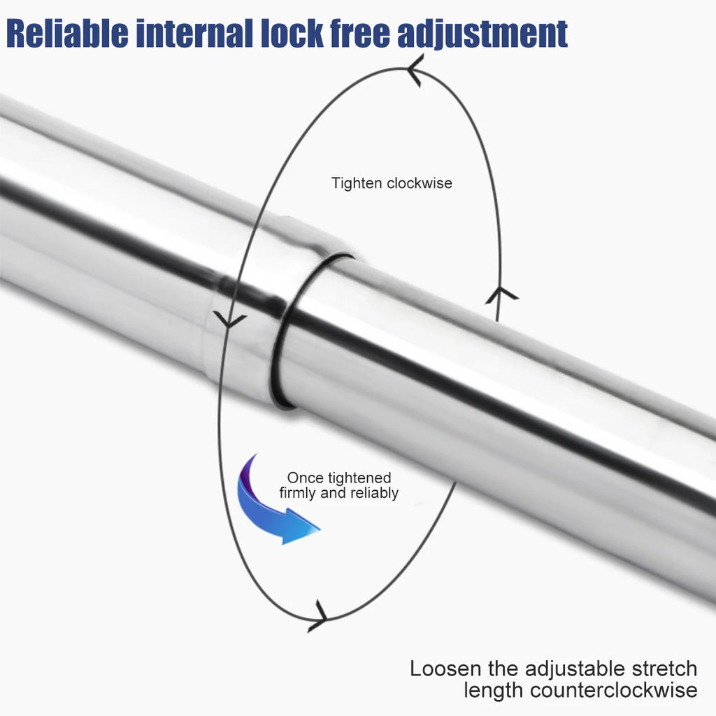Wardrobe Rail Extendable Clothing Rail 56-100cm Stainless Steel Clothes Rod with End Sockets Screws Adjustable Closet Rail Pole
