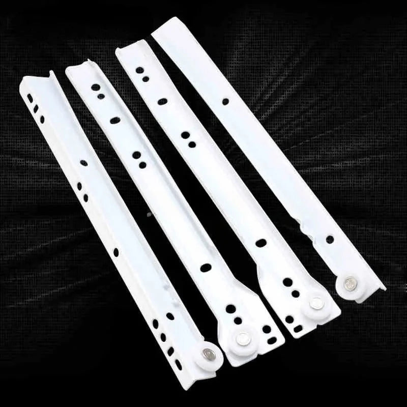 1 Set Heavy-Duty Drawer Track Slides - Dual-Rail Reinforced for Computer/Table/Clothing/Keyboard Drawers (Furniture Hardware)