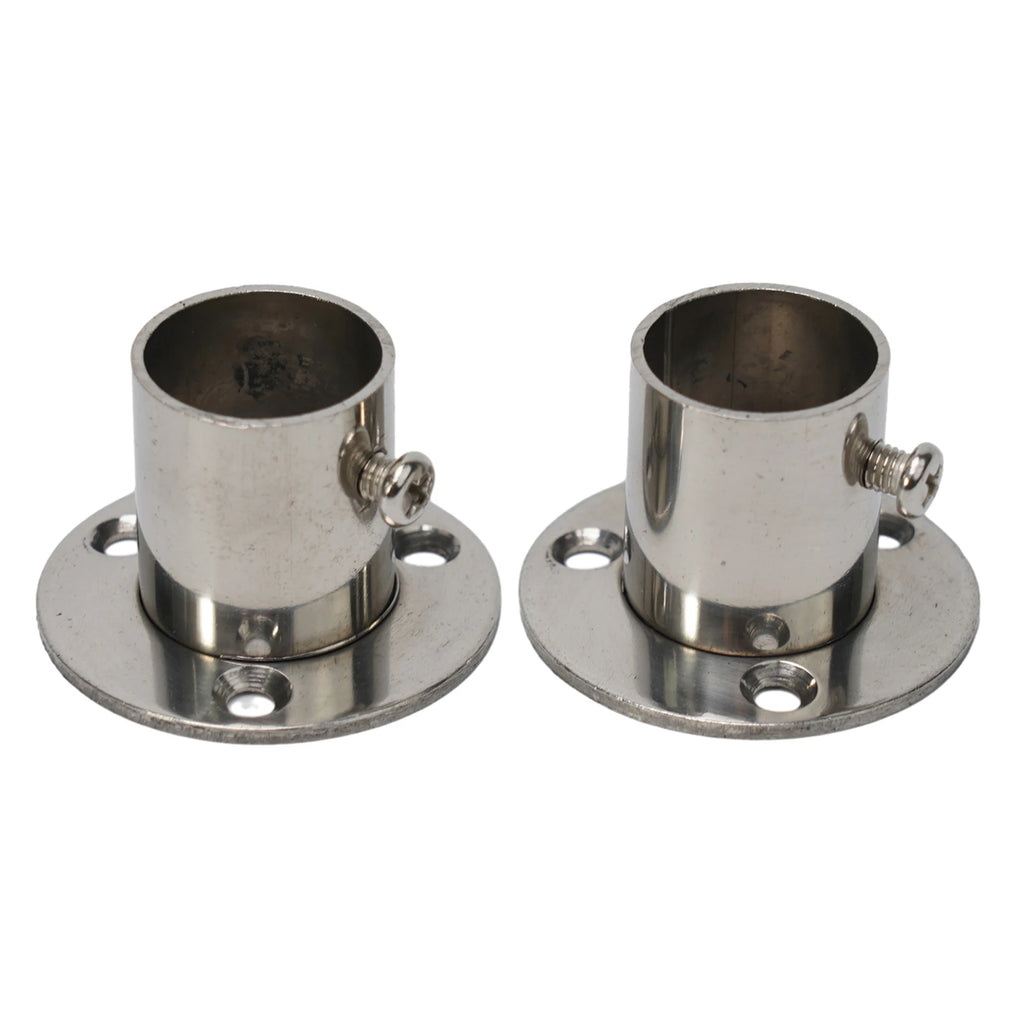 2pc 19-32mm Stainless Steel Wardrobe Support Closet Rod Flange Bracket Clothes Rod For Seat Hanger Pipe Holder