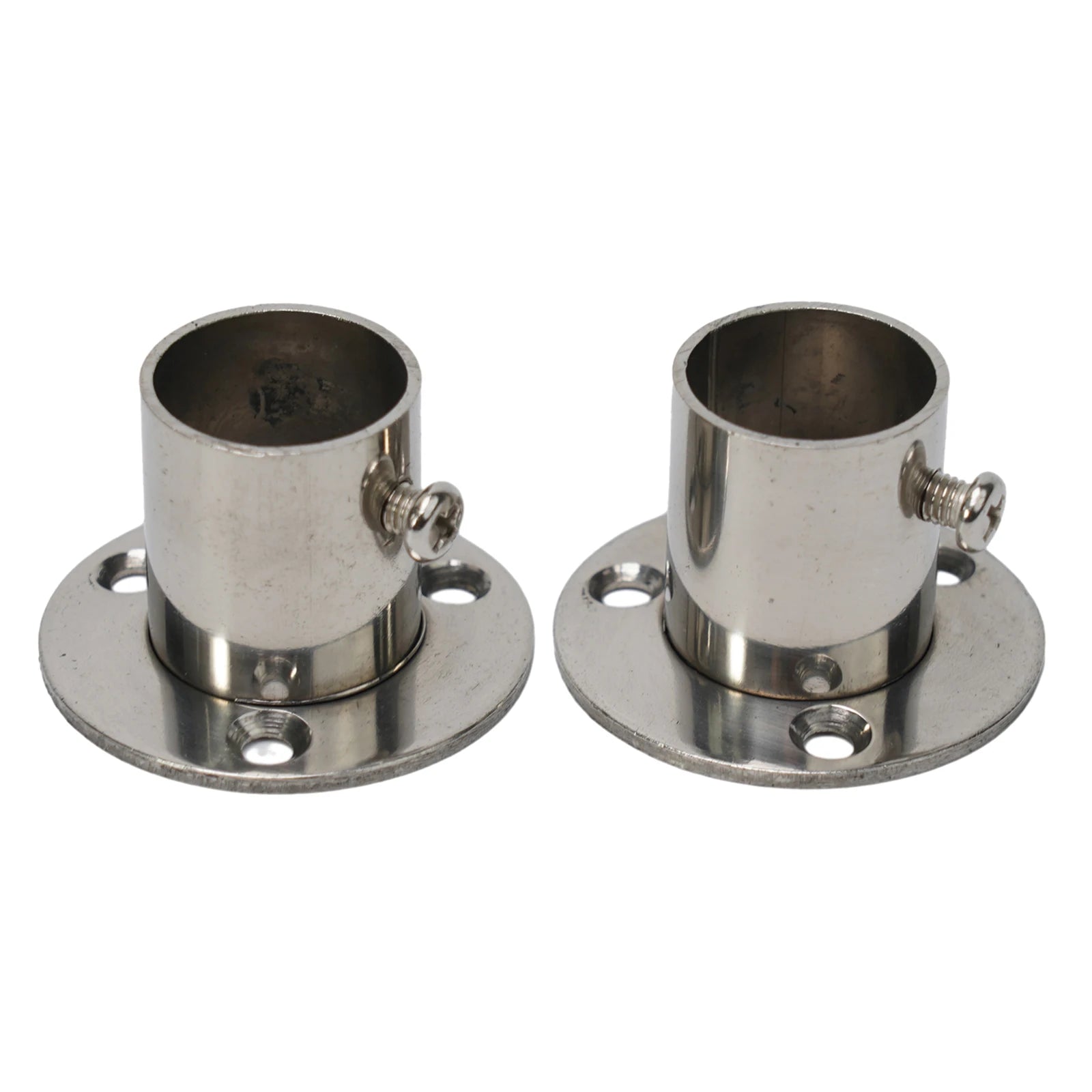 2pc 19-32mm Stainless Steel Wardrobe Support Closet Rod Flange Bracket Clothes Rod For Seat Hanger Pipe Holder