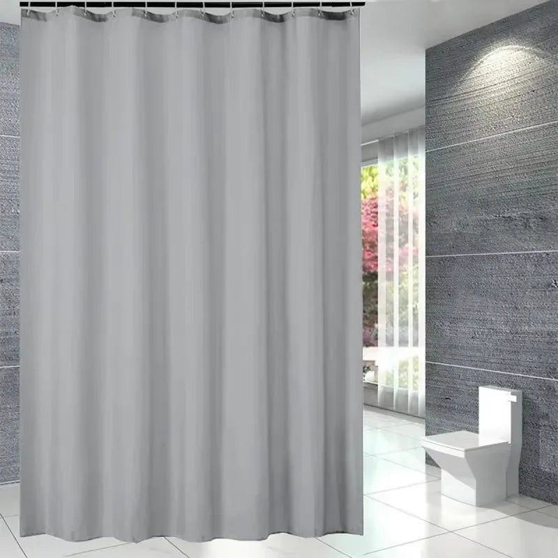Waterproof Shower Curtain Home Bathroom Curtain Wave Window Tulle with Hooks Heavy S Fold Wavy Shower
