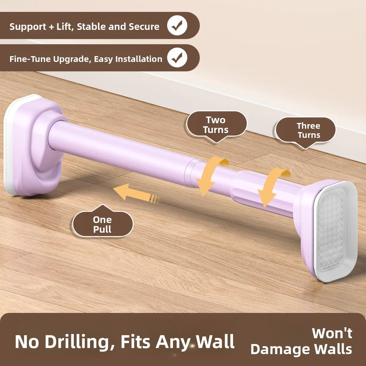 Retractable Clothes Drng Rods Wall Mounted Balcony Batoom Curtain Rods Wardrobe Clothes Hanger Rods No Drilling Required