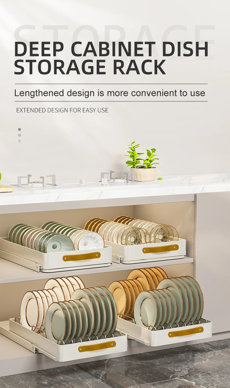 Kitchen Pull Out Shelf Slide Drawer Cabinet Slide out Shelf Dishes Organizer Cabinets Organizer with Handle Kitchen Drawer