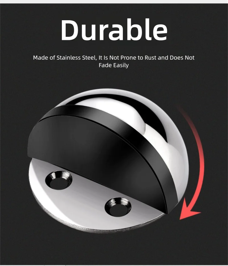 New No-Drill Magnetic Door Stopper - Silicone Anti-Collision Buffer for Glass & Bedroom Doors, Windproof Floor Mount