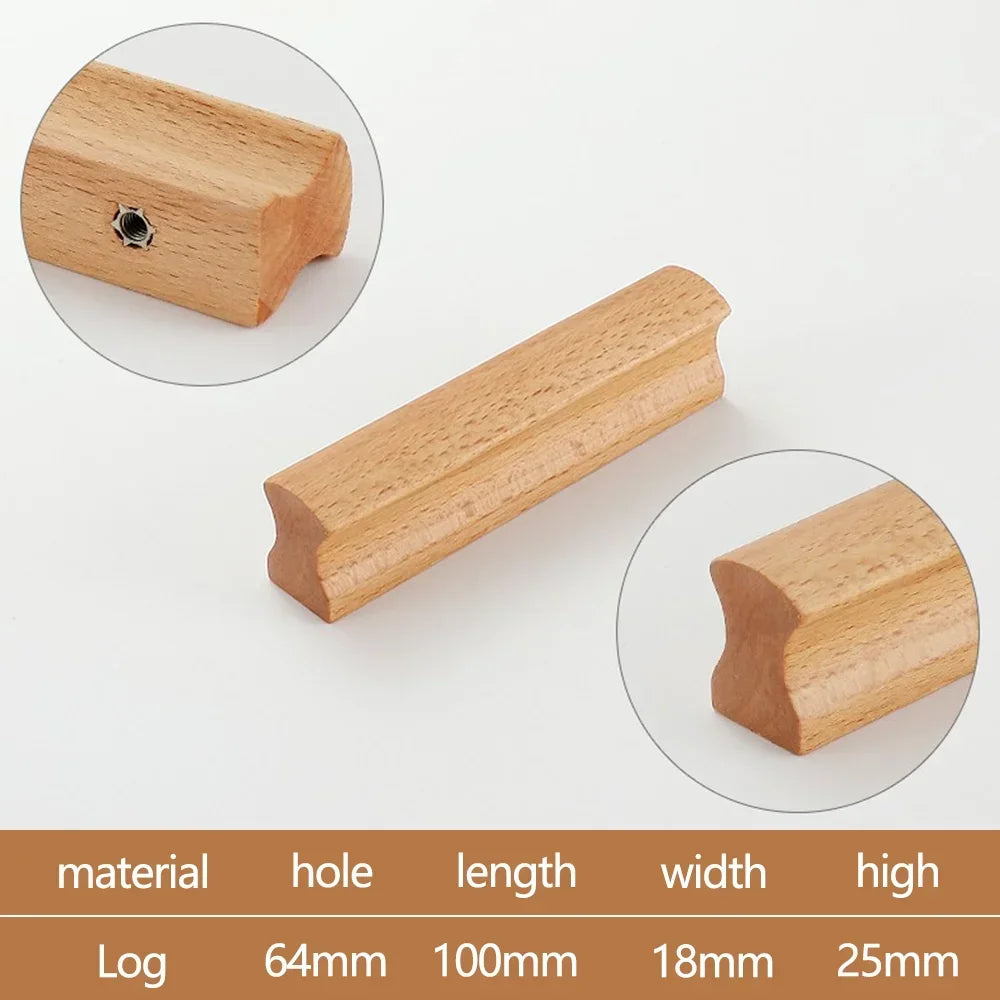 Wooden Furniture Handles Walnut Kitchen Cabinet Handles Drawer Knobs Handles for Cabinets and Drawers Long Wardrobe Pulls