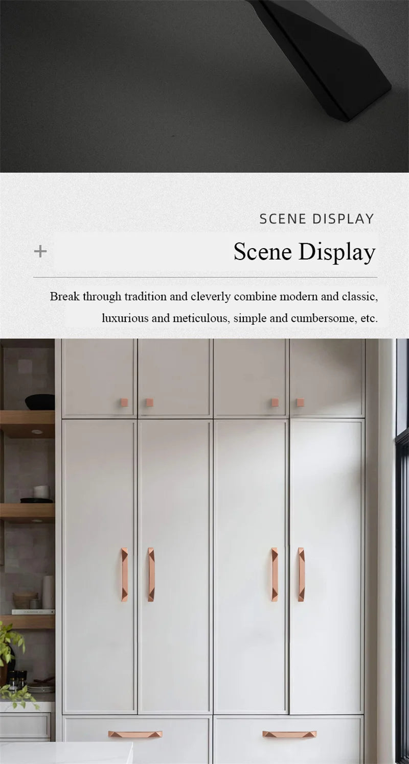 Modern Simple Geometric Design Golden Cabinet Handles Gray Drawer Knobs Kitchen Cupboard Door Handles Furniture Handles Hardware