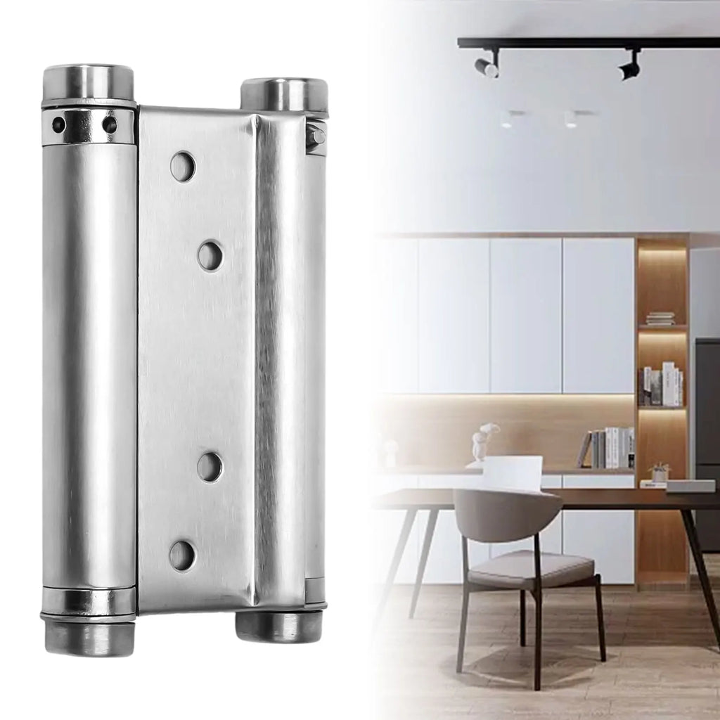 Double Spring Hinge Two-Way Free Door Hinge Stainless Steel  Automatic Door Closing Garage Door Hinges Fence Dedicated Hardware