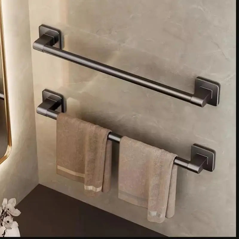 ♥Bathroom Towel Bar/Hook/Towel Rack/Kitchen Rag Rack Wall Mount Shelf Punch Free Bathroom Accessories