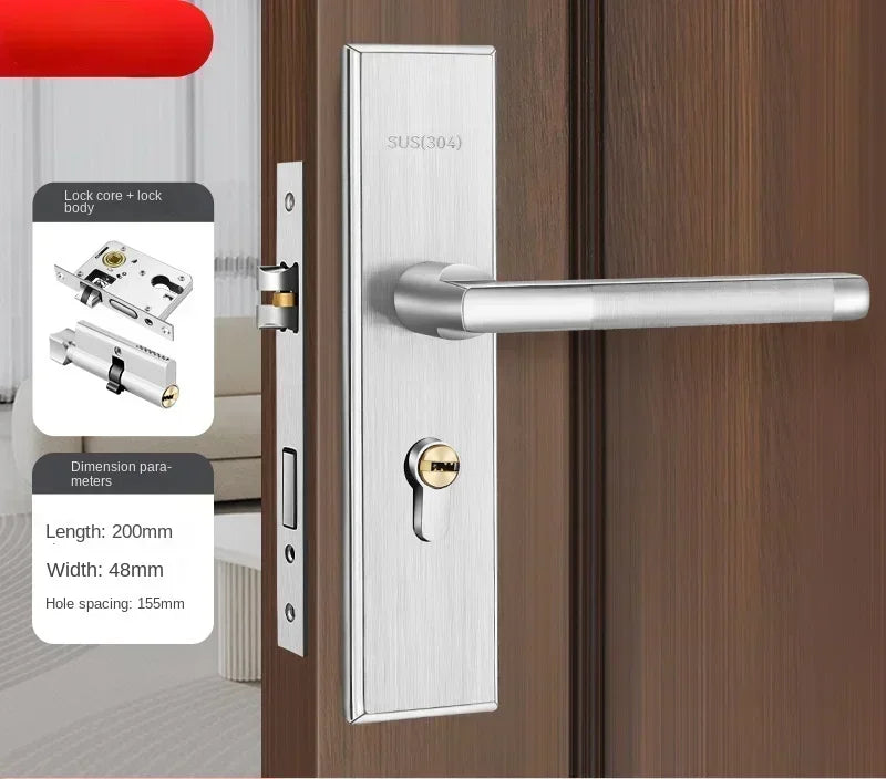 Apartment Room Wood Door Lock Set  House Anti-theft House Interior Door Bedroom Furniture Security Lock For Home Doors With Key