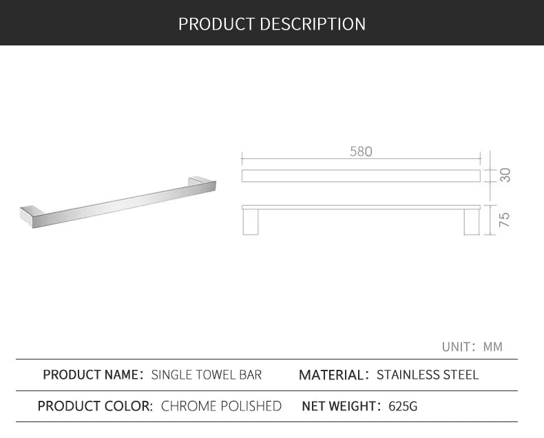 Stainless Steel Bathroom Accessories Wall Shelf Towel Bar Rack Rail Toilet Brush Roll Paper Holder Soap Dish Bathroom Hardware