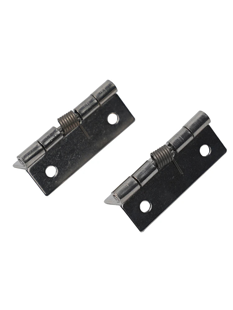 2pcs 1/1.5/2/3Inch Silver Spring Door Hinge Stainless Steel Self Closing Design Windows Cabinets Boxes Household Hardware
