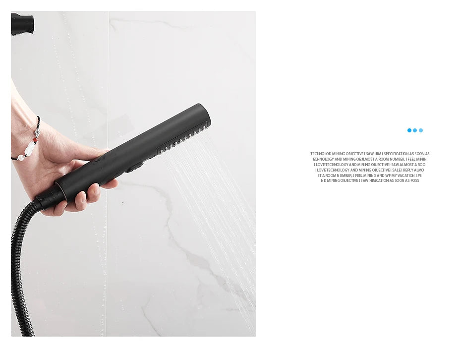 Bathtub Faucets Modern Black Bath Shower Set Unique Design of Rotating nozzle Mixer Tap Wall Mounted For Bathroom WF-877909