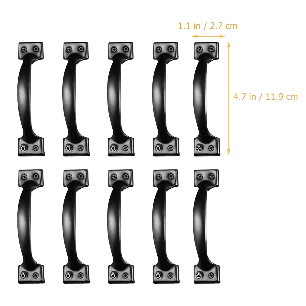 6pcs/8pcs/10pcs/12pcs Iron Door Handles Metal Door Pull Knobs Cabinet Drawer Pulls Barn Cupboard Knob Dresser Sliding Grips
