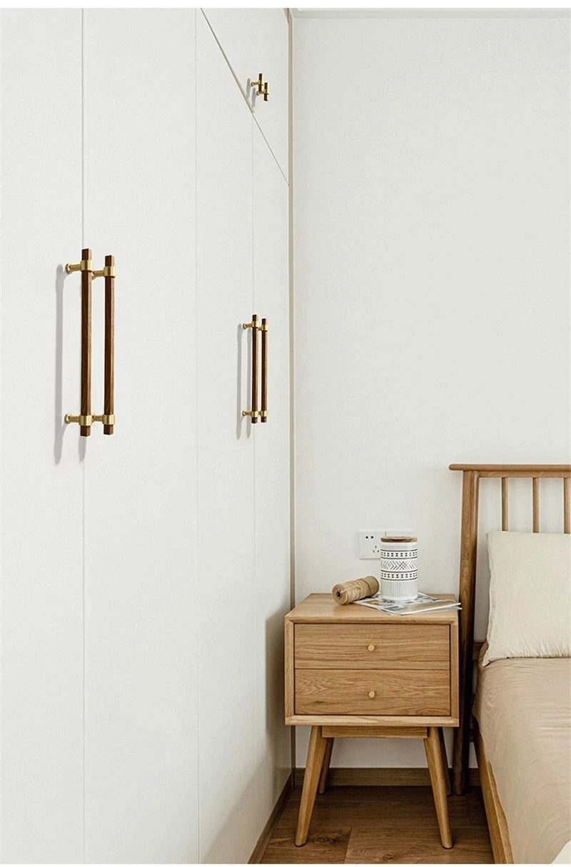 Wooden Cabinet Handles for Furniture Drawer Knobs Kitchen Cupboard Handles Wardrobe Door Knob and Handle Furniture Hardware