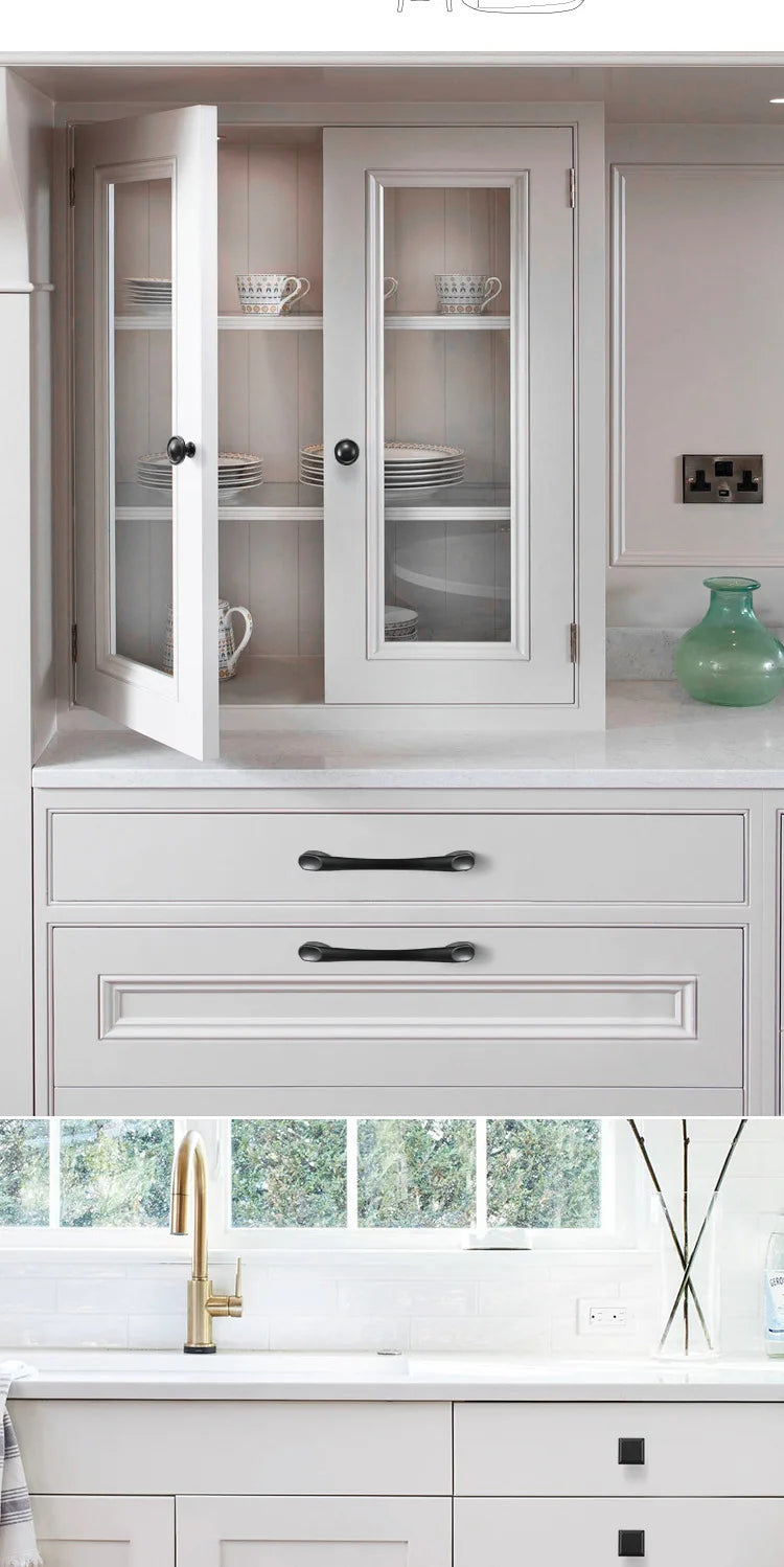 Black Handles Furniture Cabinet Knobs Muebles  Kitchen  Drawer Knobs Cabinet Pulls Cupboard  Knobs
