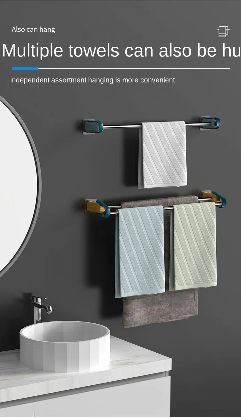 Wall-Mounted Bathroom Hook, Toilet Perforated Towel Storage Rack, Bathroom Towel Storage Rack, Kitchen Wipes Hanging Gadgets