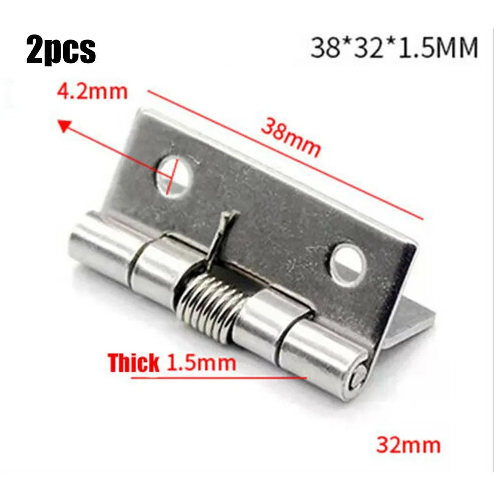2pcs Spring Hinges Self Closing Stainless Steel Spring Door Hinge Hardware 1/1.5/2/2.5/3/4Inch For Doors Gift Boxes Cabinets