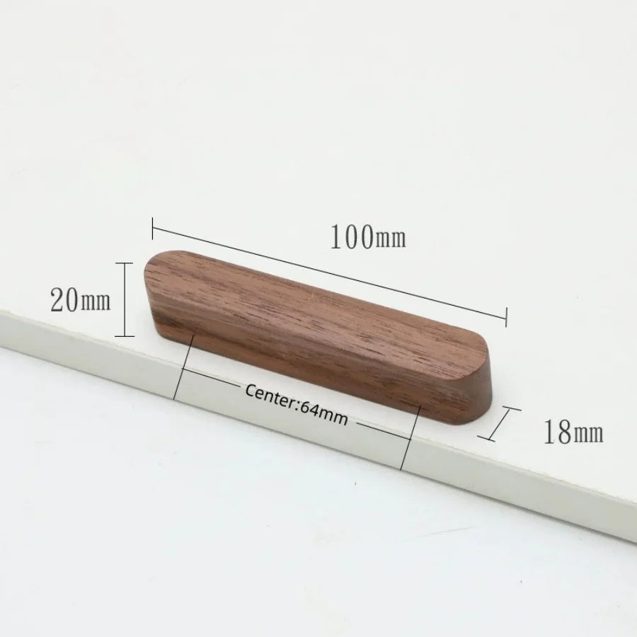 Modern Nordic Solid Wood Cabinet Handles Eco-Friendly Child-Safe Drawer Pulls for Kids Room Furniture Wooden Cabinets Pull
